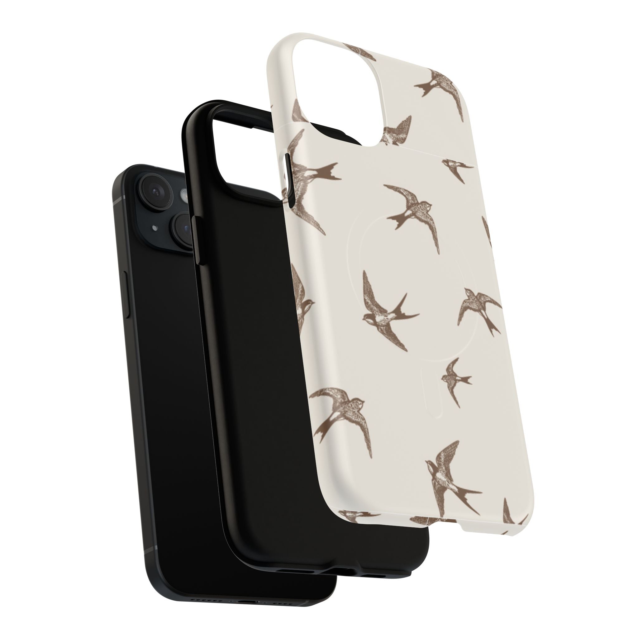 Swallow Pattern Tough Magnetic Phone Case — Protective MagSafe-Compatible Bird Design