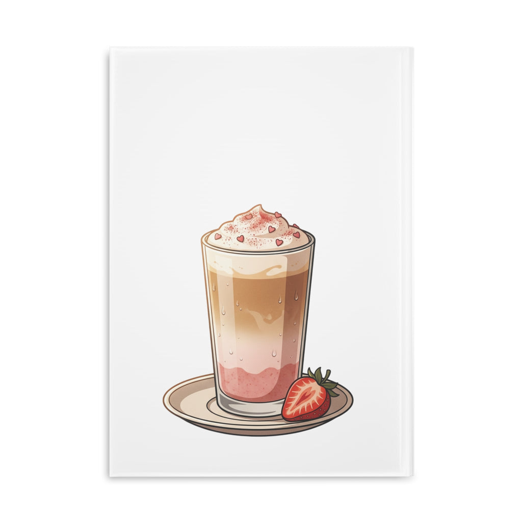 Strawberry Latte Hardcover Notebook — Puffy Cover Journal