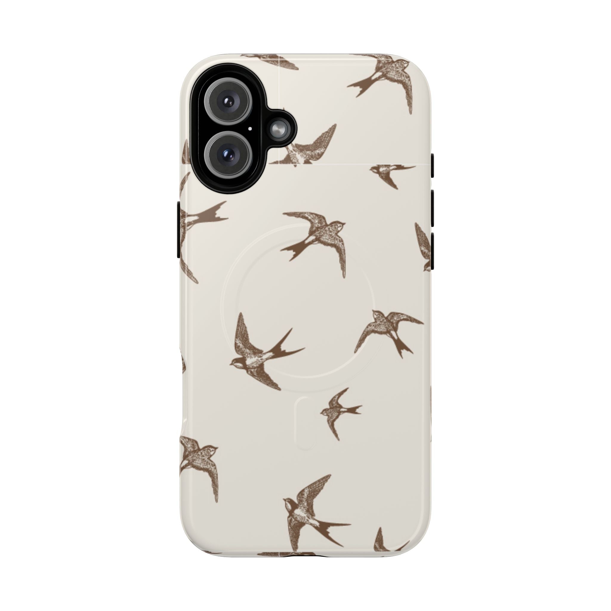 Swallow Pattern Tough Magnetic Phone Case — Protective MagSafe-Compatible Bird Design