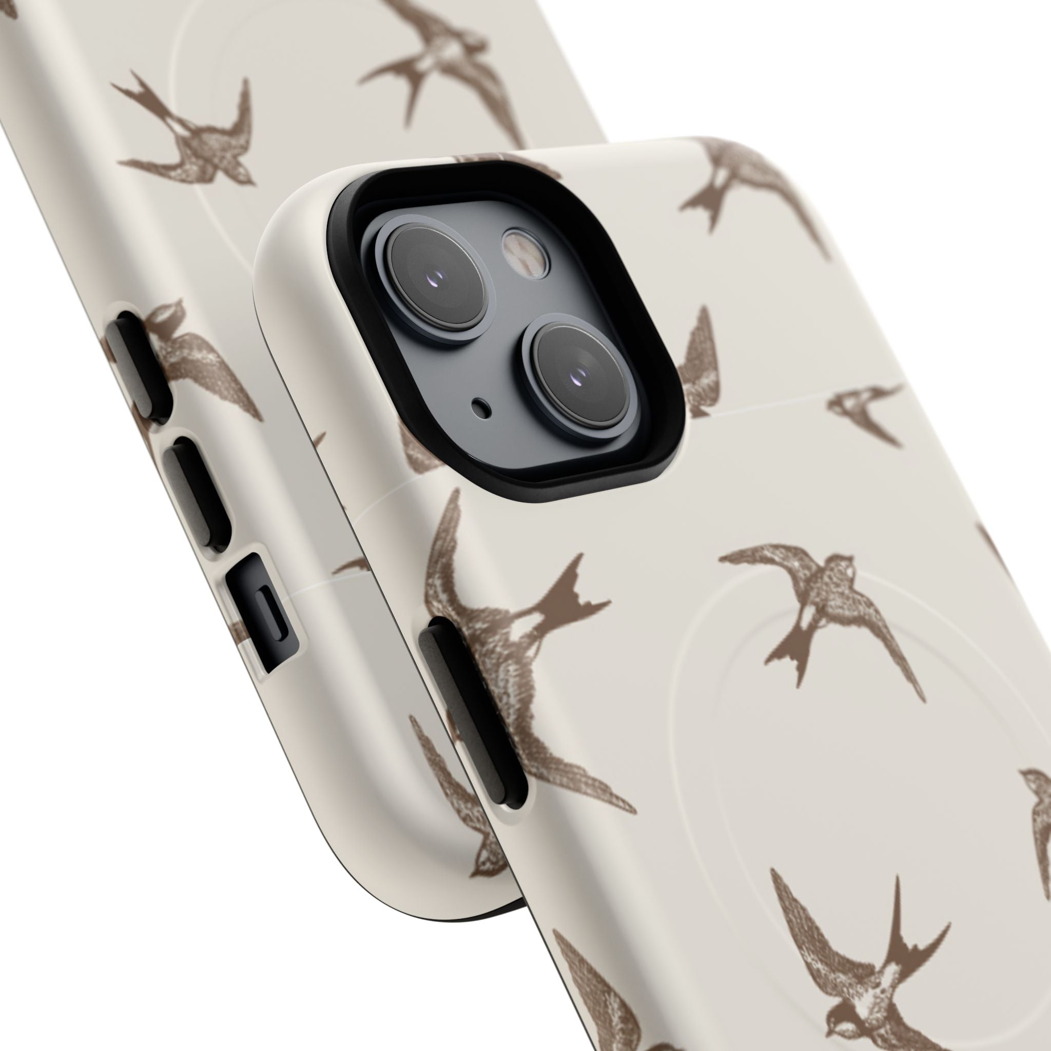 Swallow Pattern Tough Magnetic Phone Case — Protective MagSafe-Compatible Bird Design