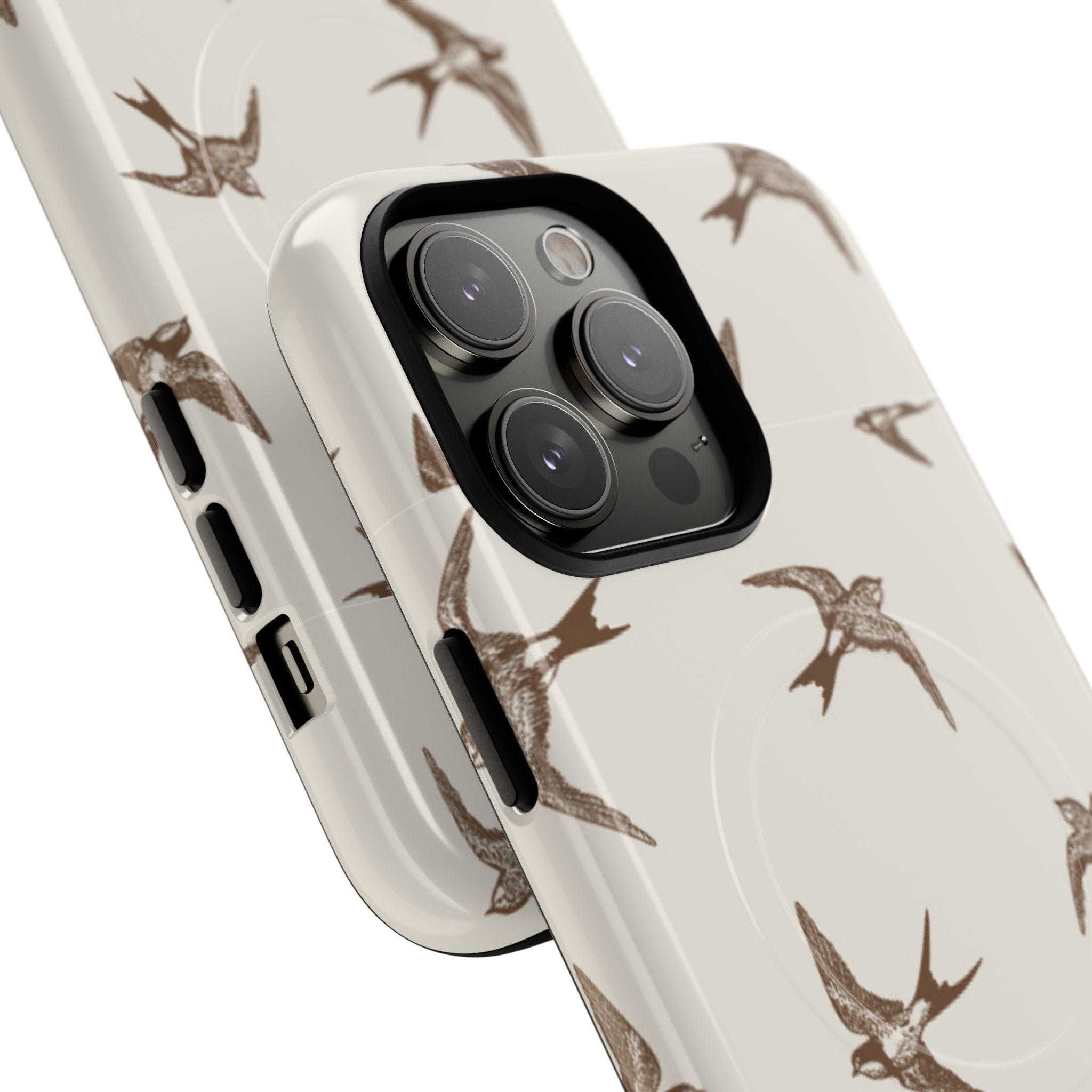 Swallow Pattern Tough Magnetic Phone Case — Protective MagSafe-Compatible Bird Design