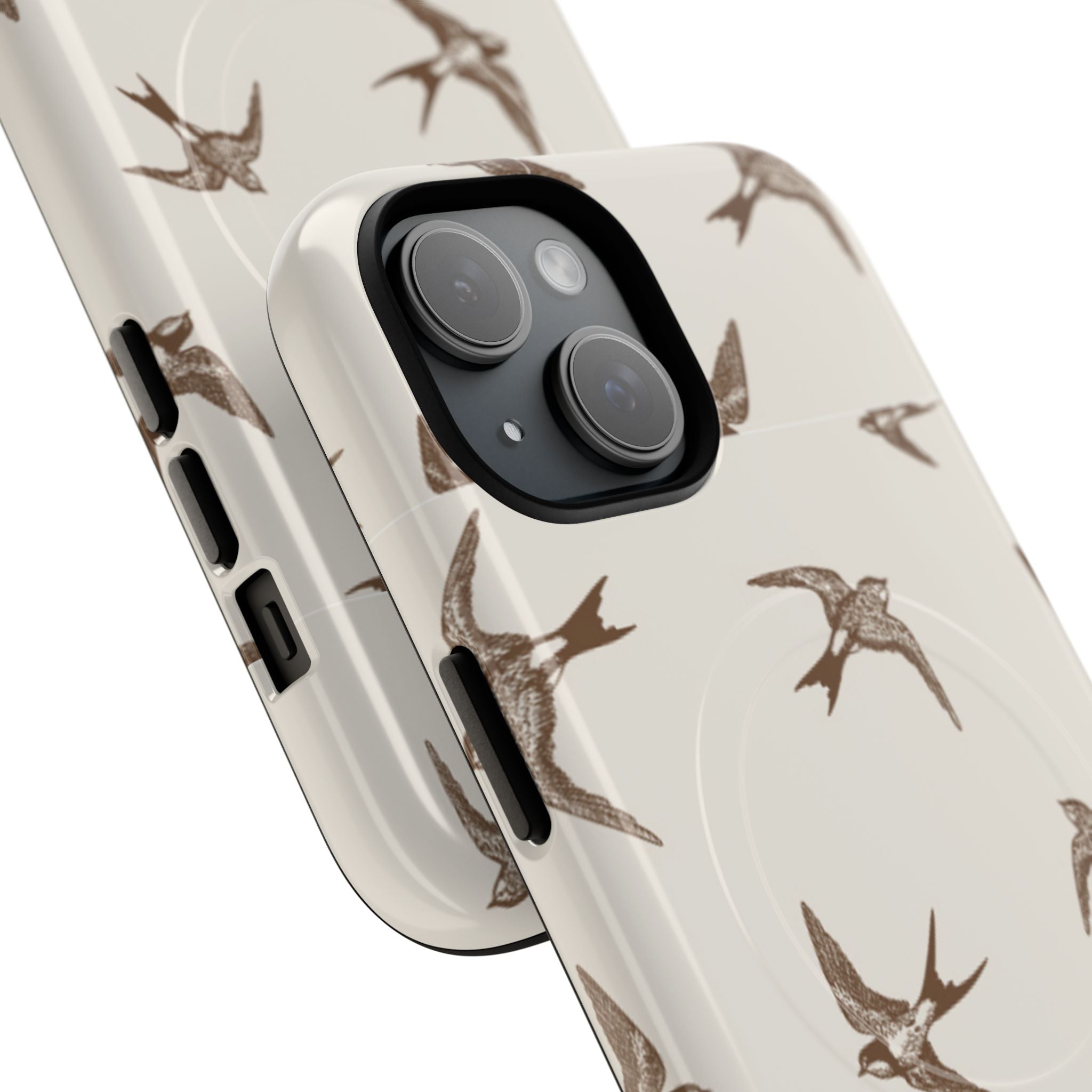 Swallow Pattern Tough Magnetic Phone Case — Protective MagSafe-Compatible Bird Design