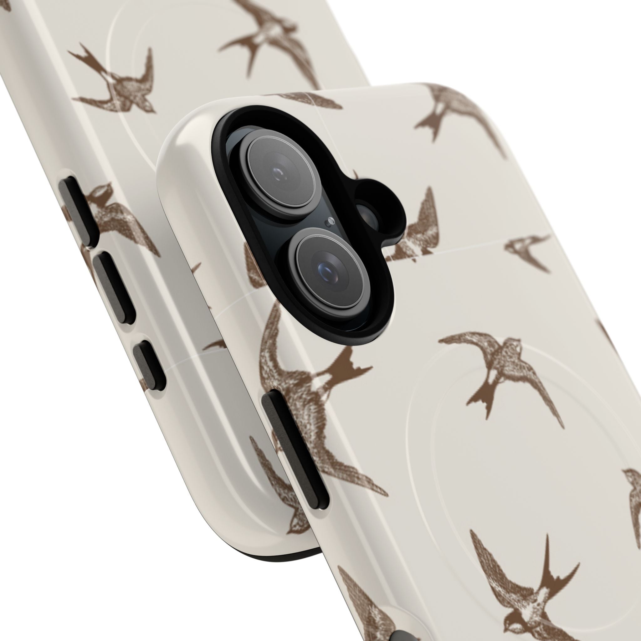 Swallow Pattern Tough Magnetic Phone Case — Protective MagSafe-Compatible Bird Design