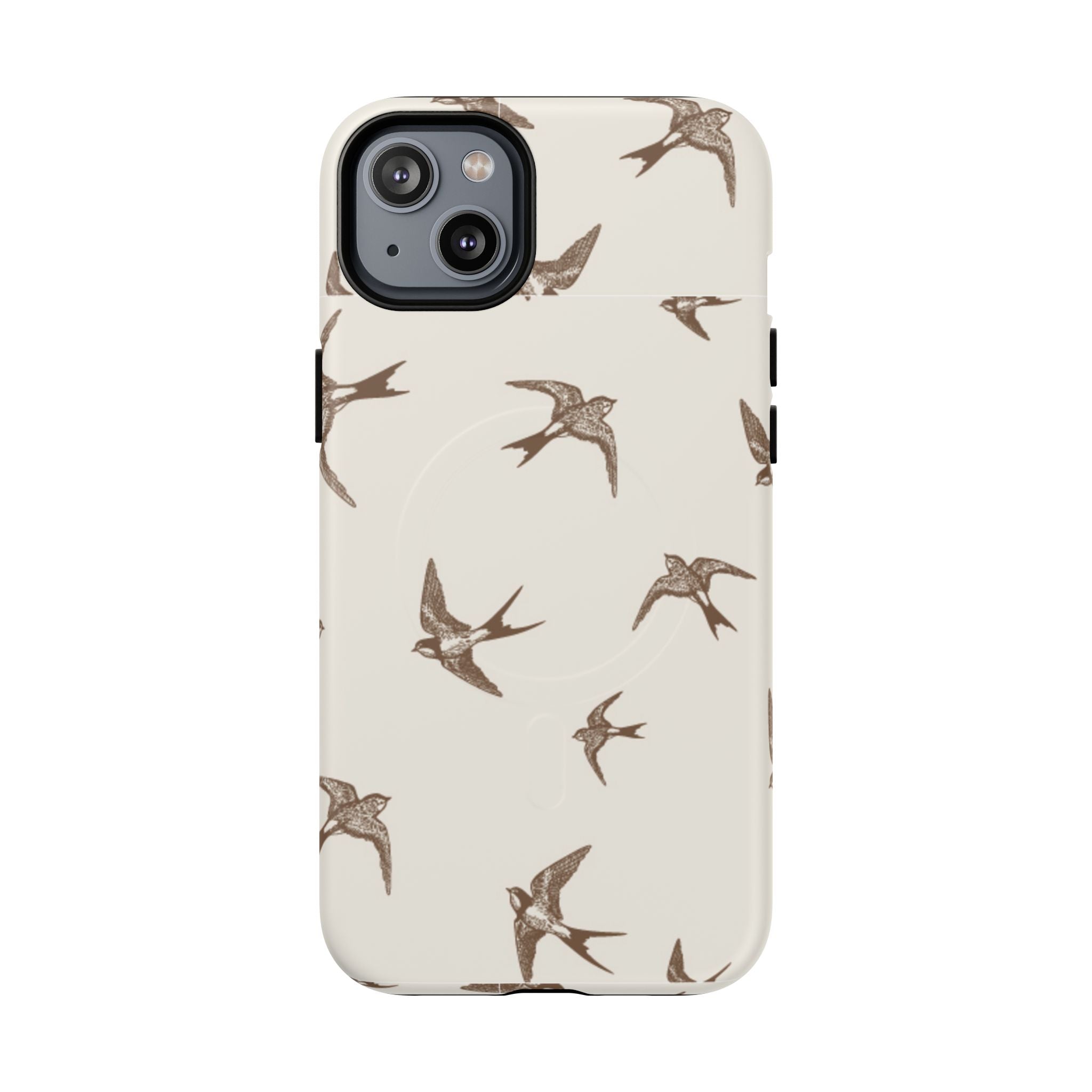 Swallow Pattern Tough Magnetic Phone Case — Protective MagSafe-Compatible Bird Design