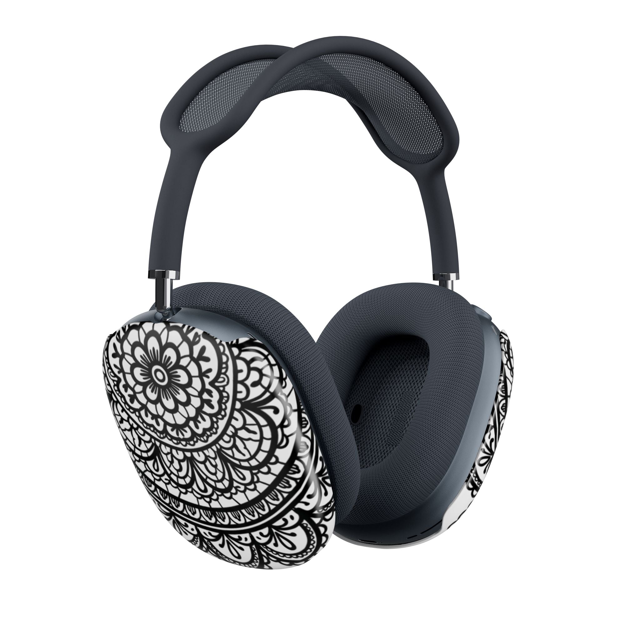 Mandala Floral AirPod Max Cases – Black & White Decorative Ear Pad Covers
