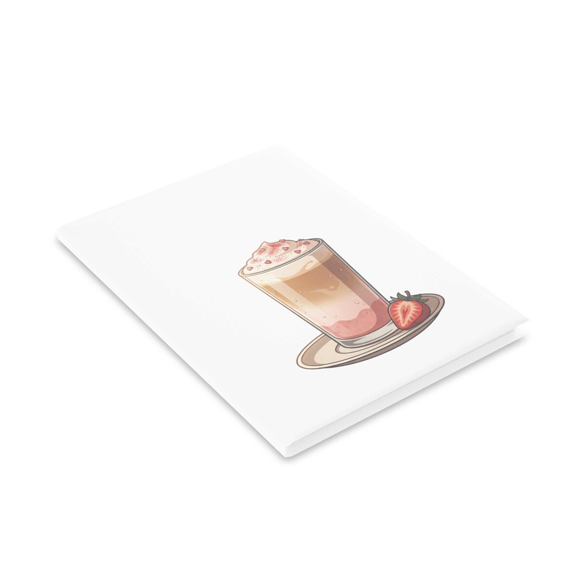 Strawberry Latte Hardcover Notebook — Puffy Cover Journal