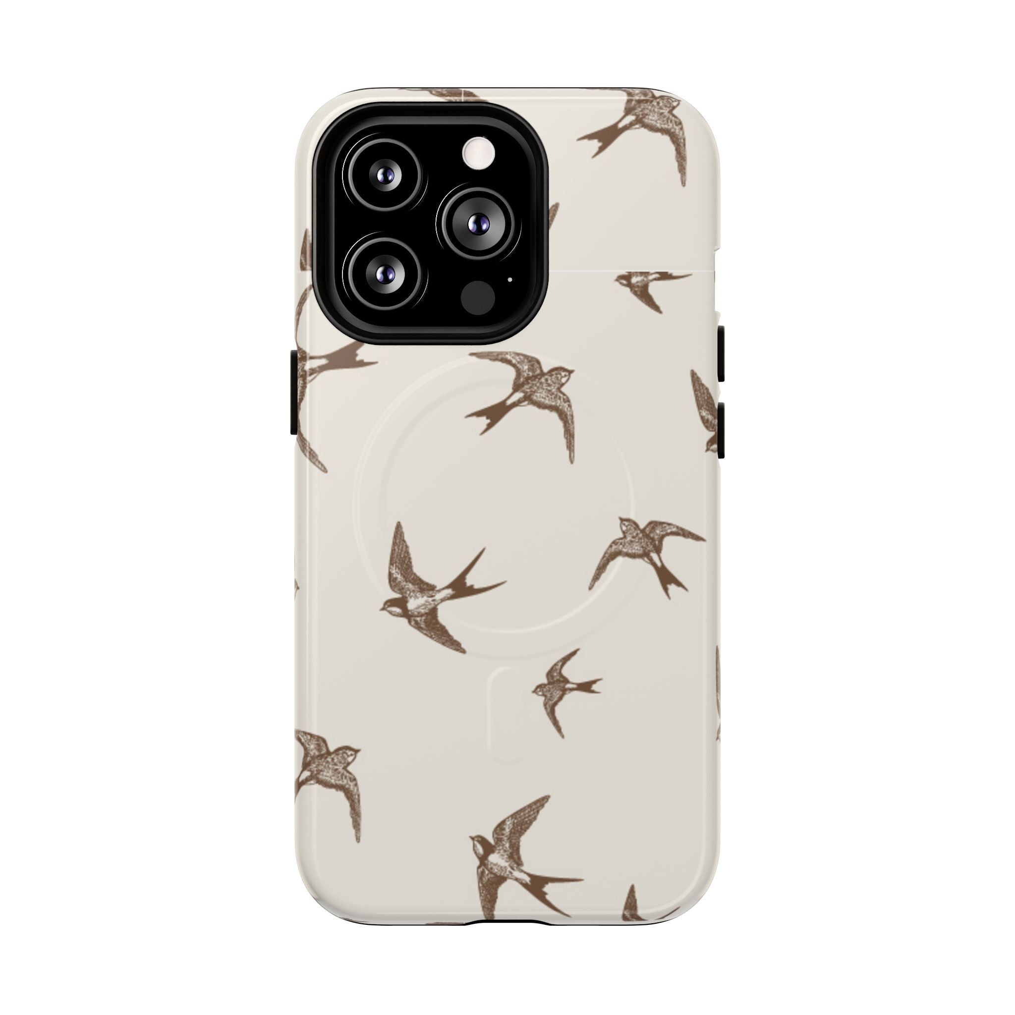 Swallow Pattern Tough Magnetic Phone Case — Protective MagSafe-Compatible Bird Design