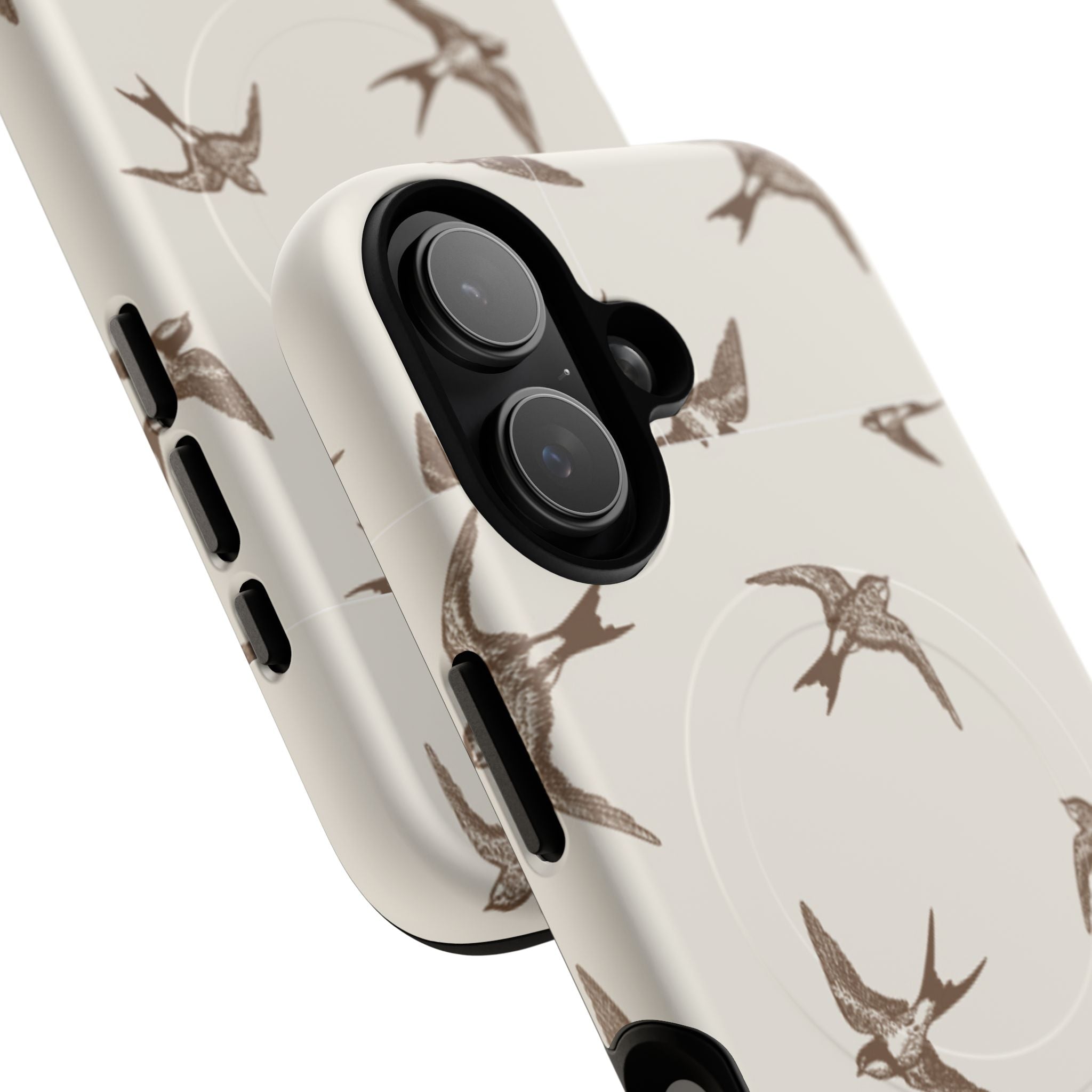 Swallow Pattern Tough Magnetic Phone Case — Protective MagSafe-Compatible Bird Design