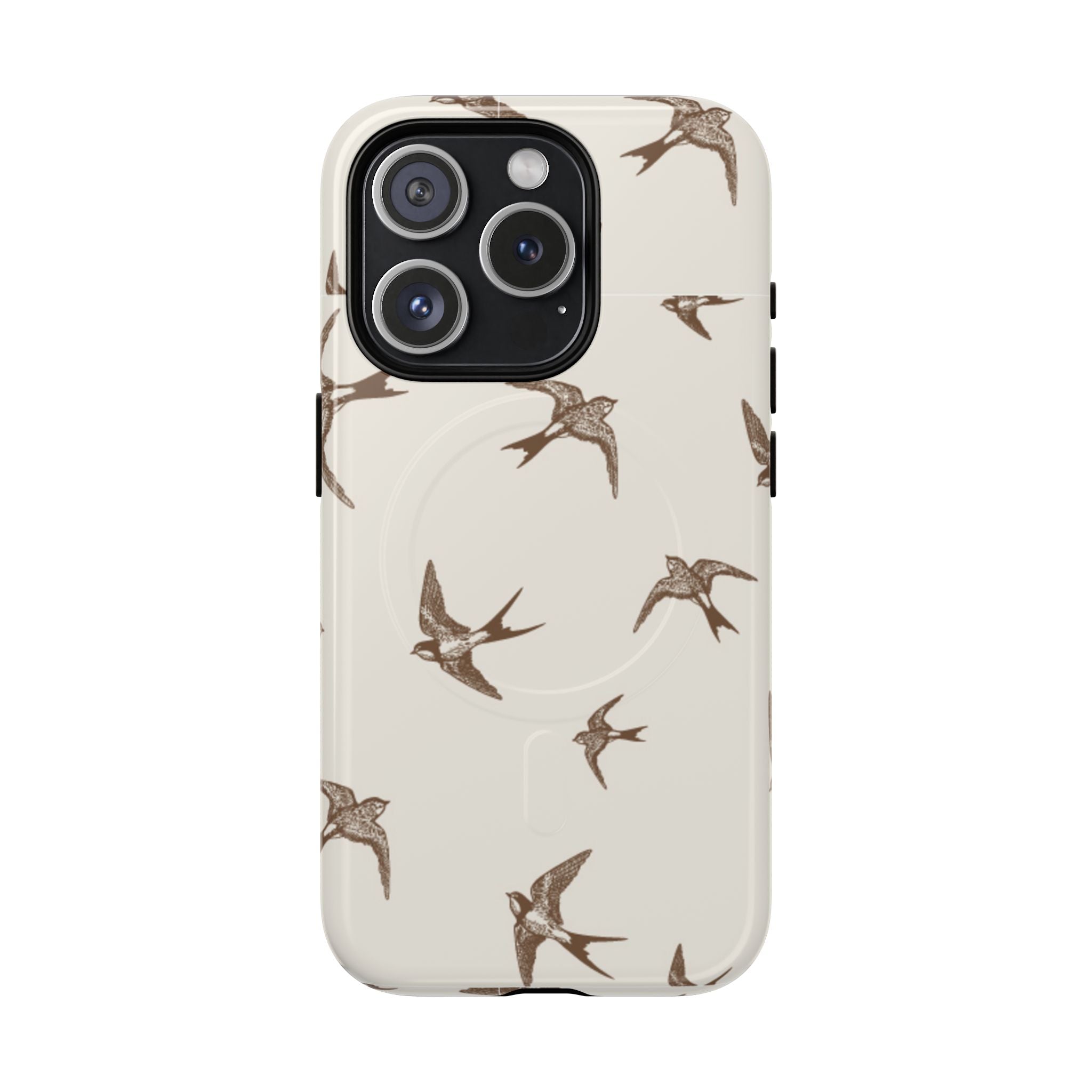Swallow Pattern Tough Magnetic Phone Case — Protective MagSafe-Compatible Bird Design