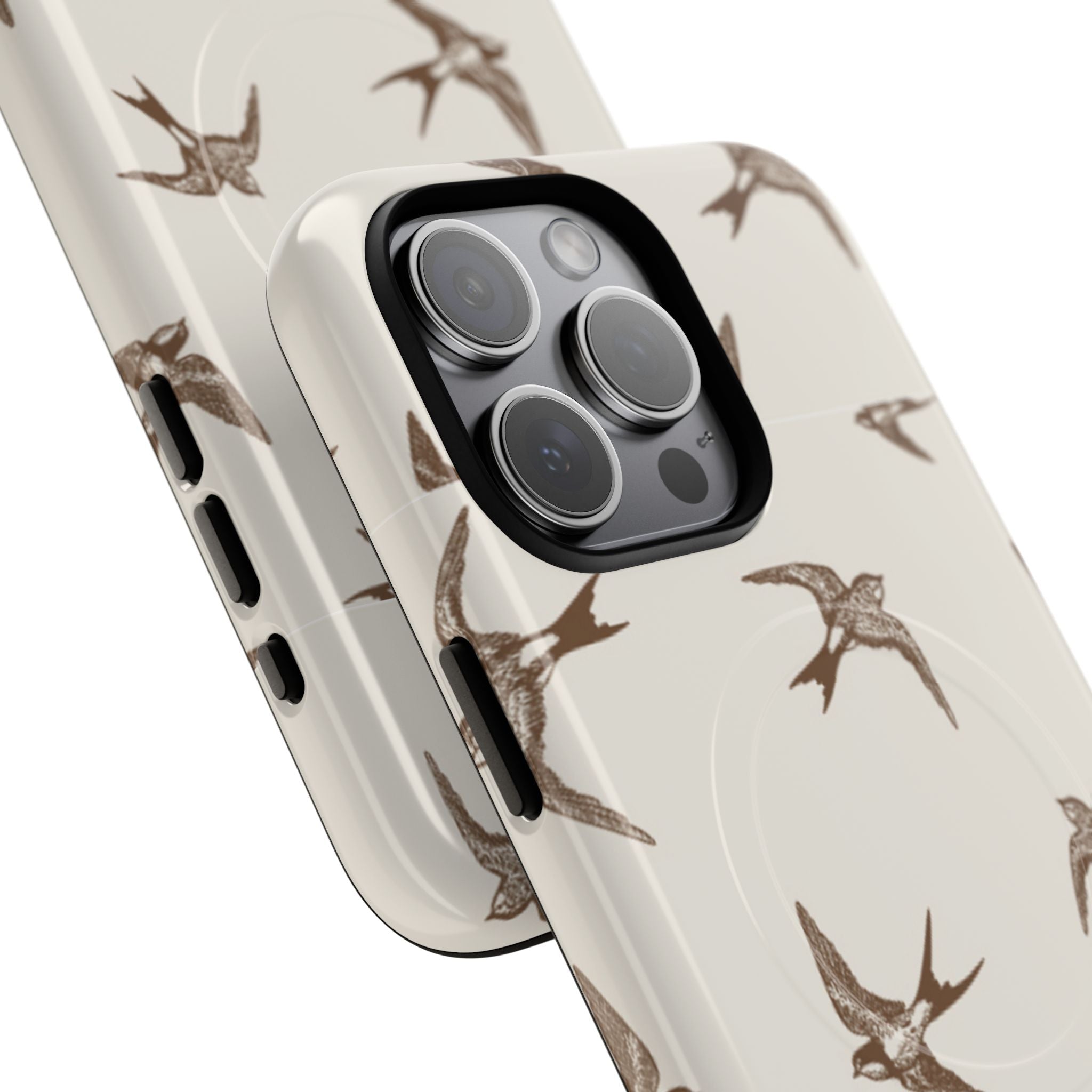 Swallow Pattern Tough Magnetic Phone Case — Protective MagSafe-Compatible Bird Design