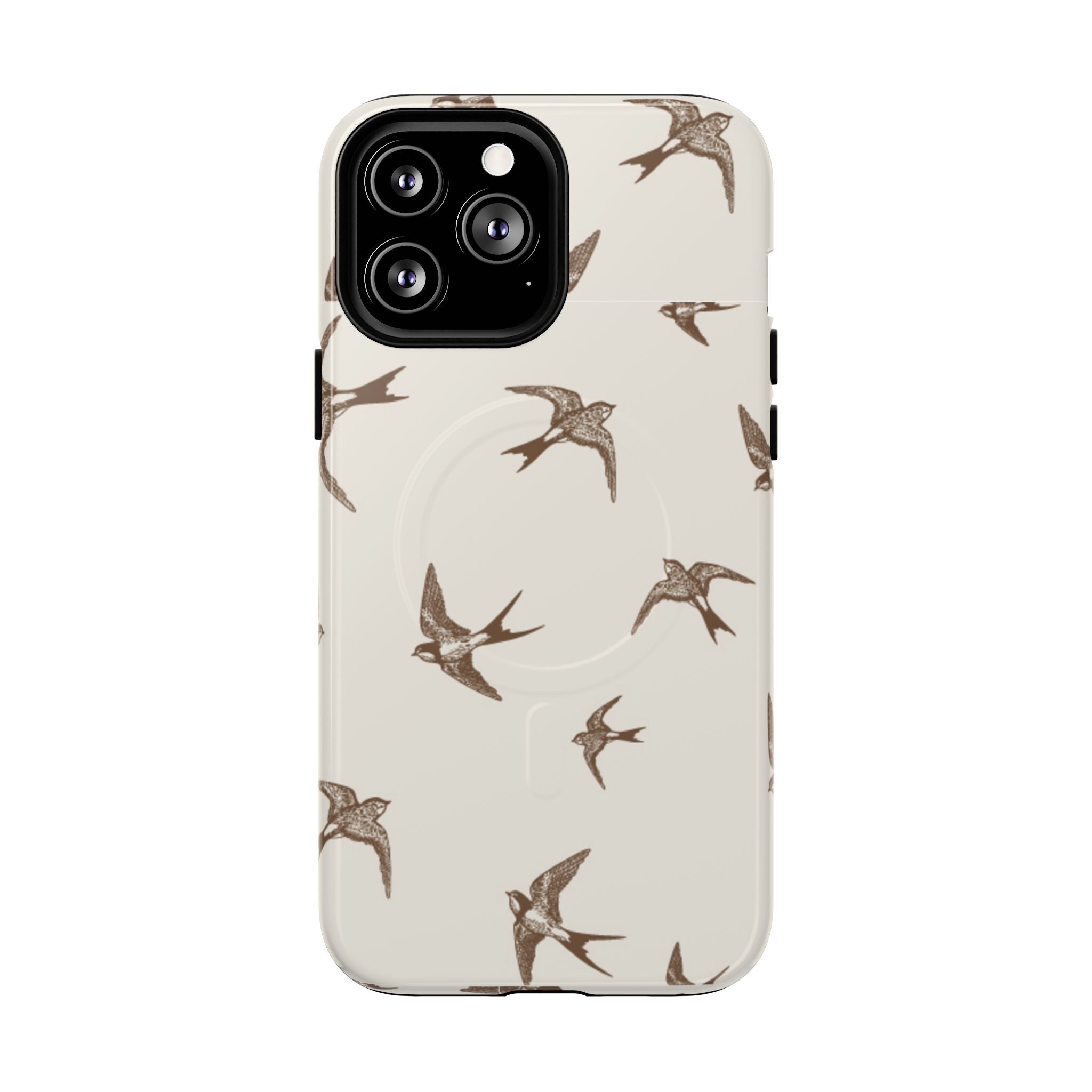 Swallow Pattern Tough Magnetic Phone Case — Protective MagSafe-Compatible Bird Design