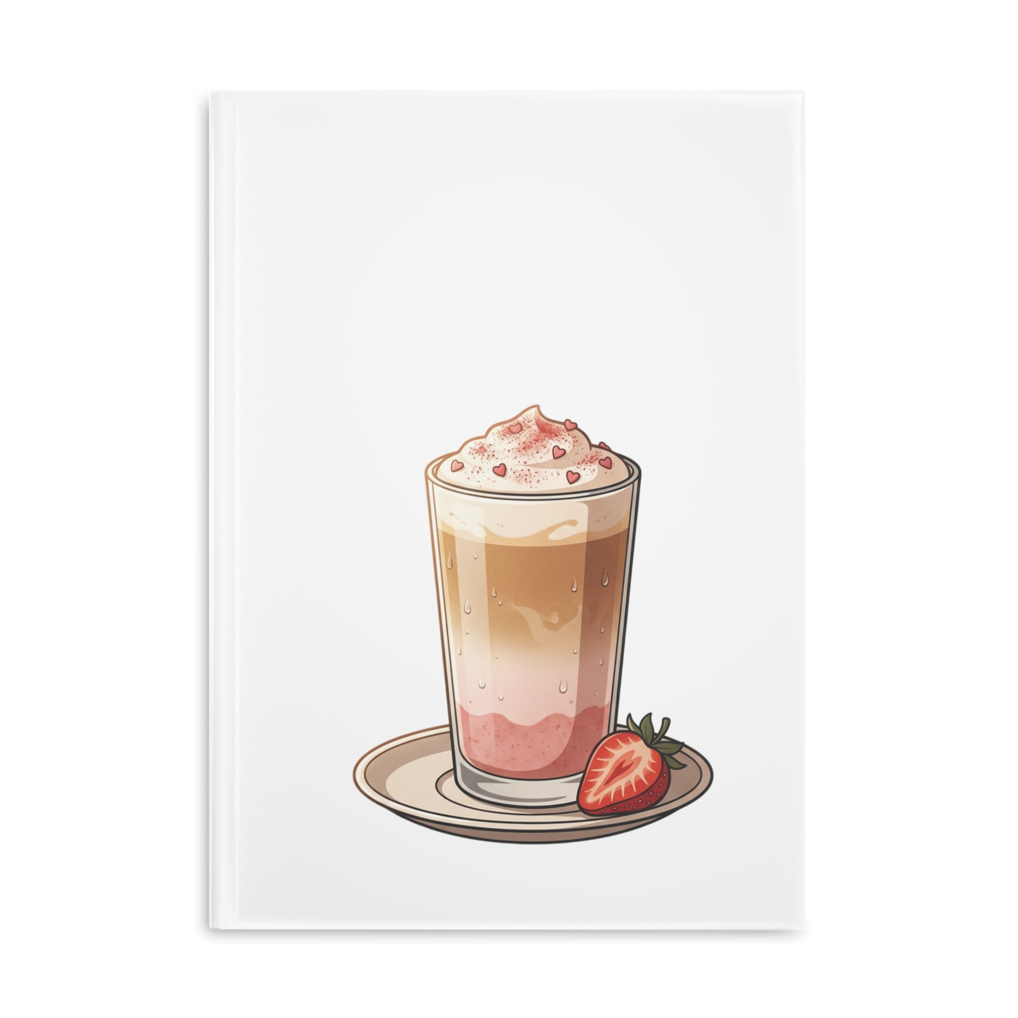 Strawberry Latte Hardcover Notebook — Puffy Cover Journal
