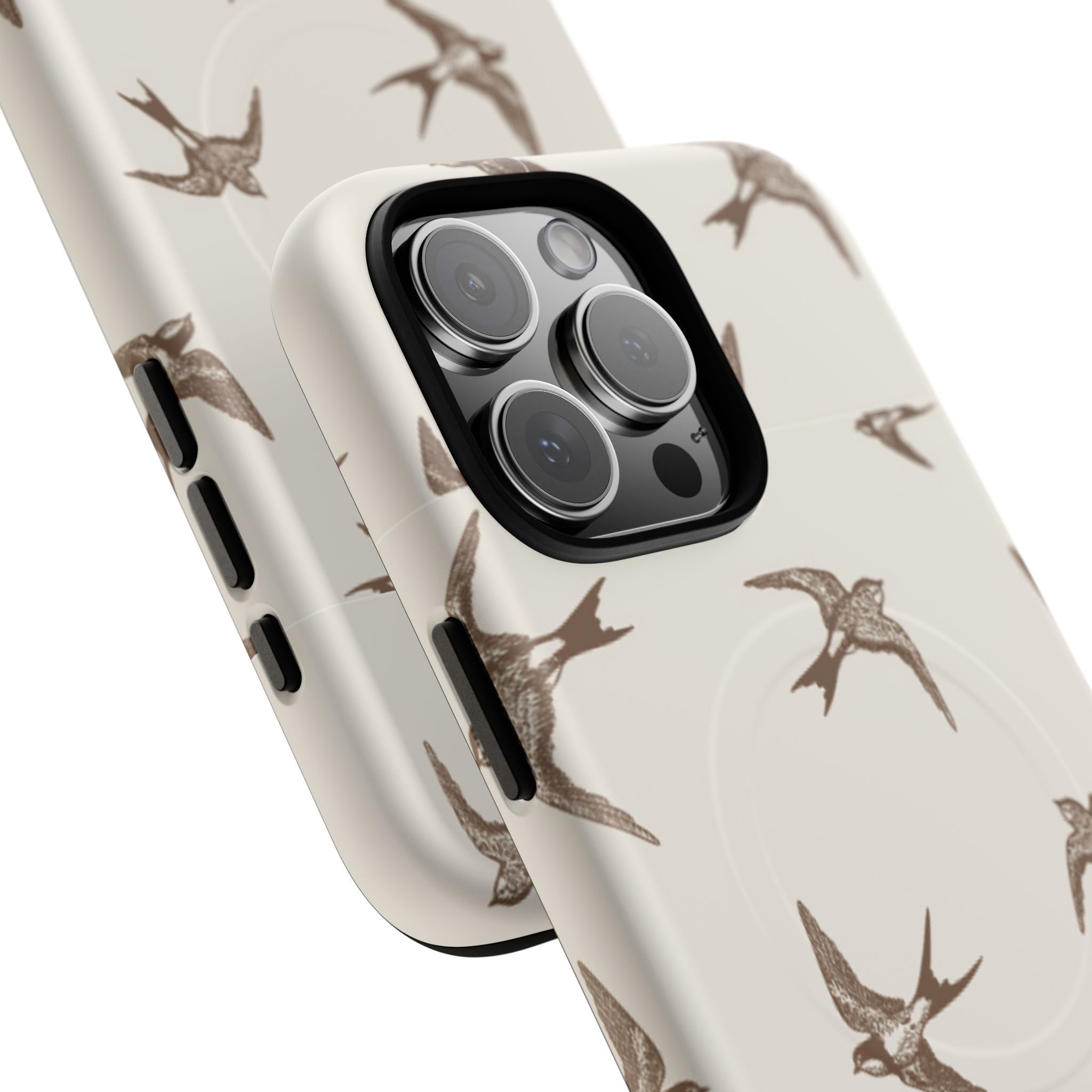 Swallow Pattern Tough Magnetic Phone Case — Protective MagSafe-Compatible Bird Design