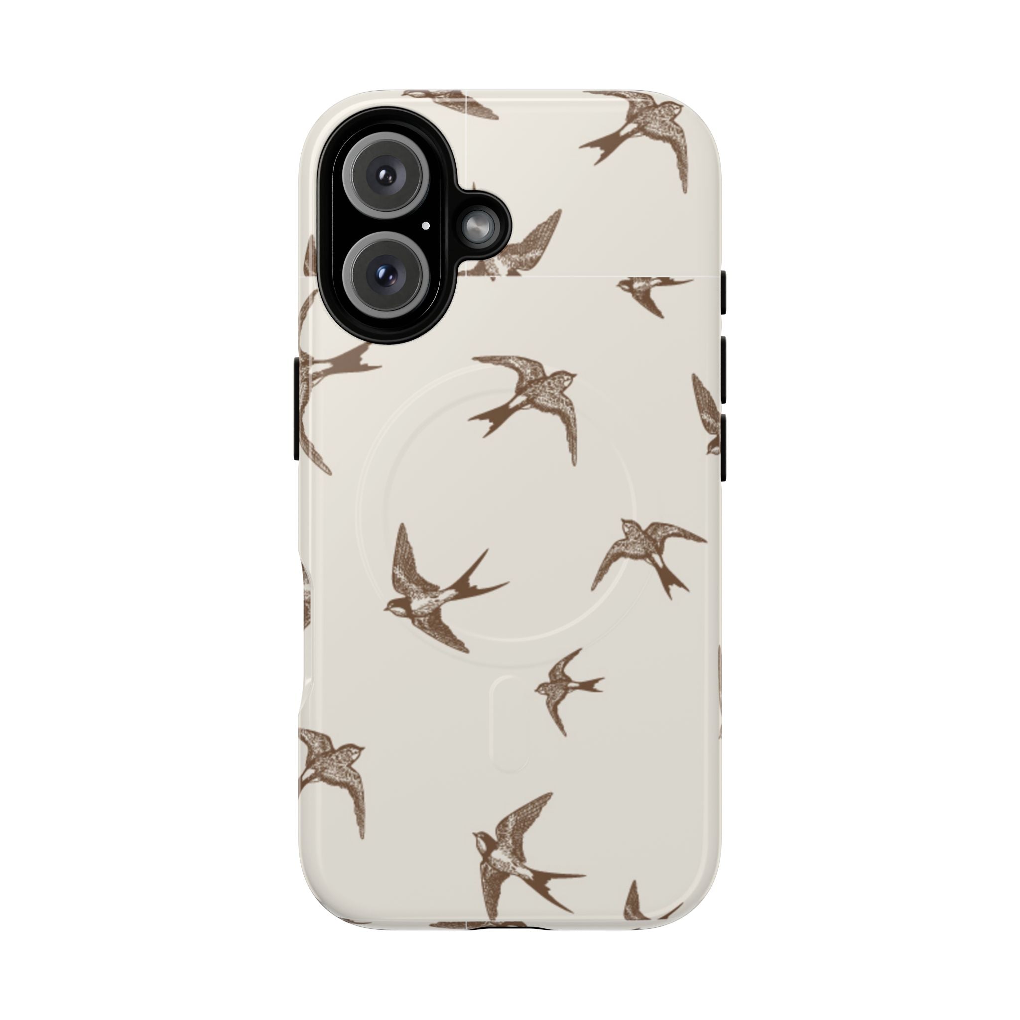 Swallow Pattern Tough Magnetic Phone Case — Protective MagSafe-Compatible Bird Design