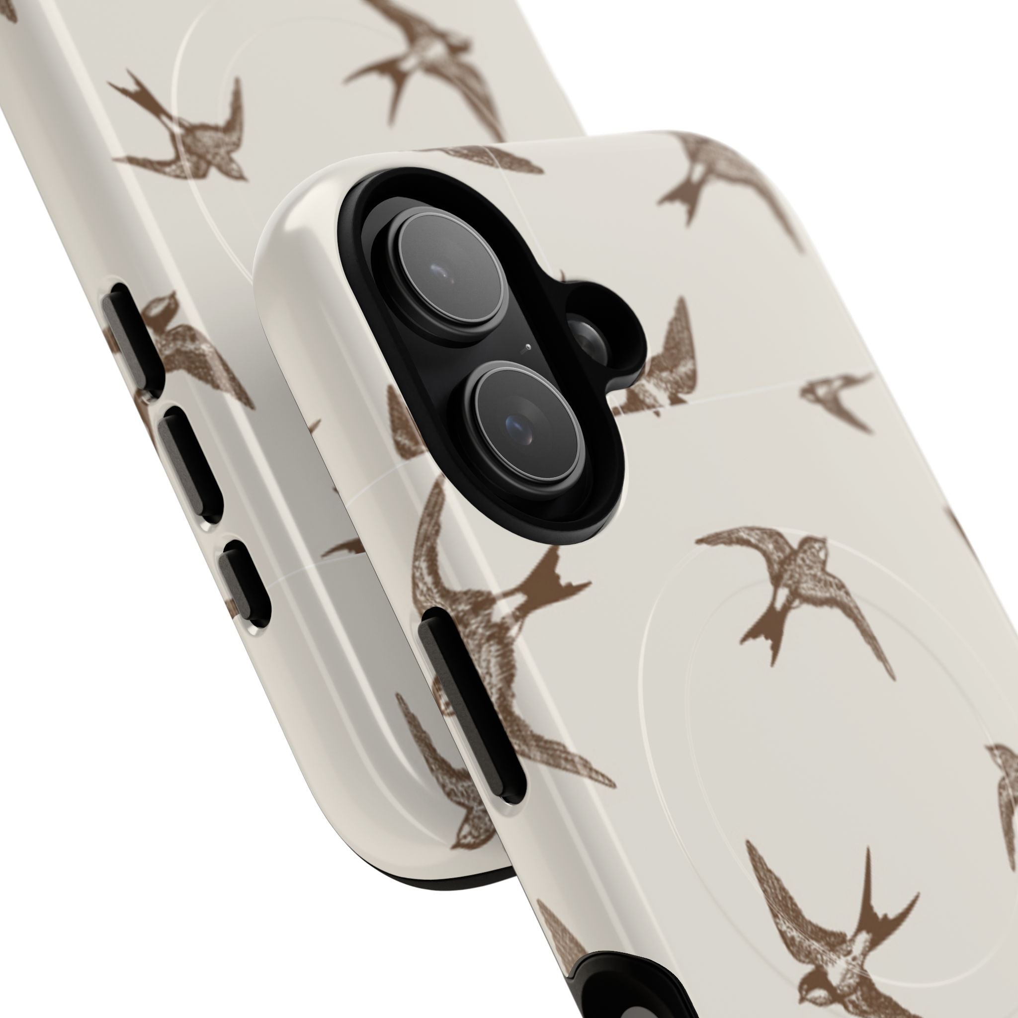 Swallow Pattern Tough Magnetic Phone Case — Protective MagSafe-Compatible Bird Design