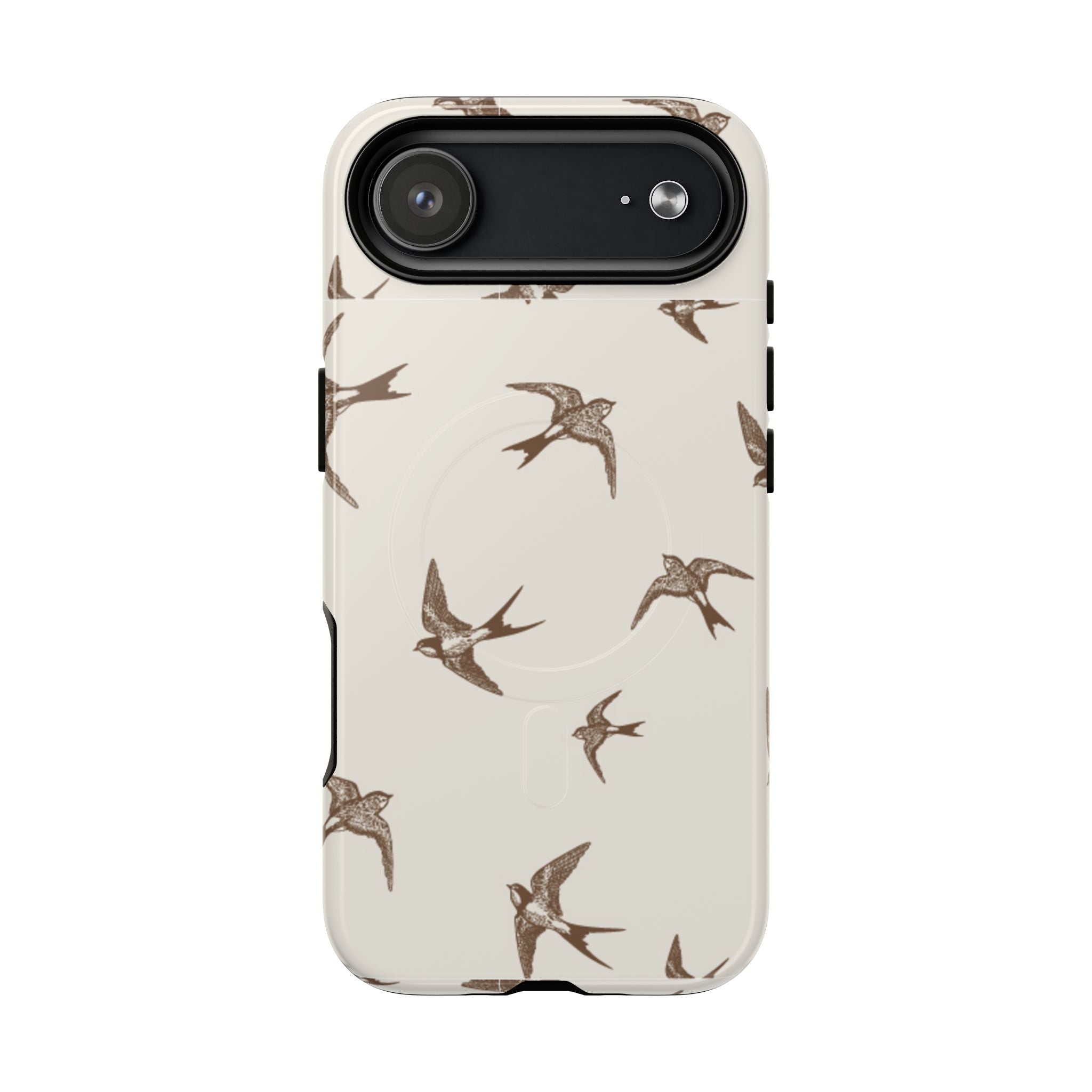 Swallow Pattern Tough Magnetic Phone Case — Protective MagSafe-Compatible Bird Design
