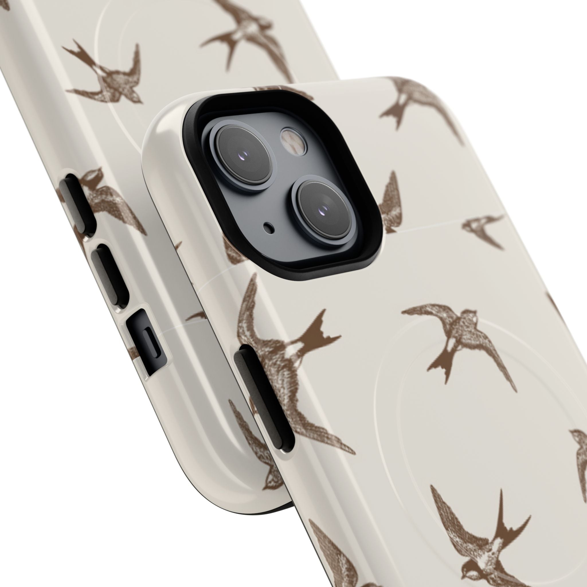 Swallow Pattern Tough Magnetic Phone Case — Protective MagSafe-Compatible Bird Design
