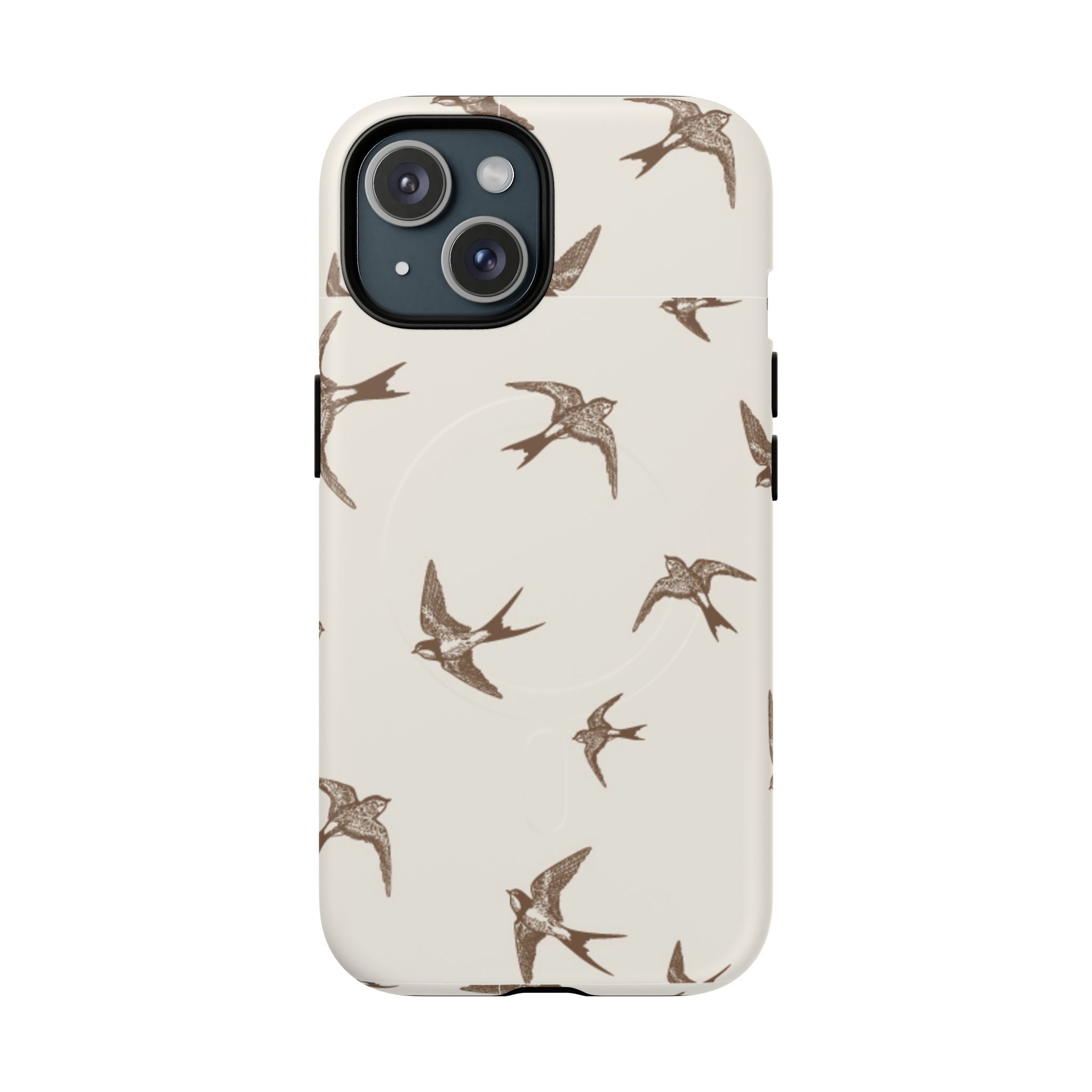 Swallow Pattern Tough Magnetic Phone Case — Protective MagSafe-Compatible Bird Design
