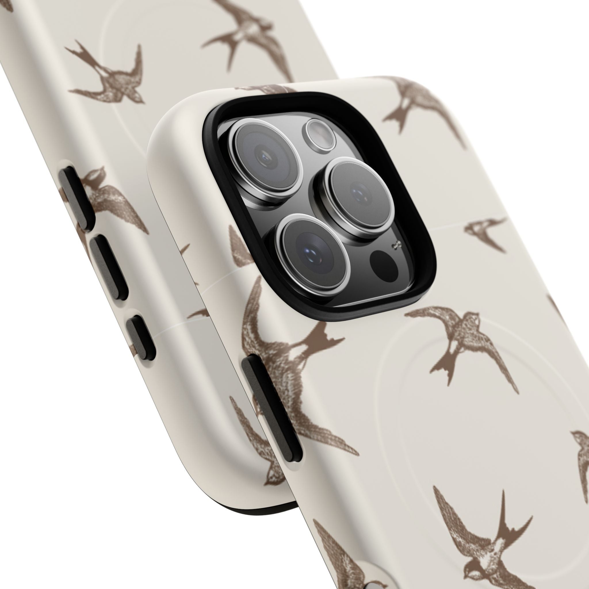 Swallow Pattern Tough Magnetic Phone Case — Protective MagSafe-Compatible Bird Design