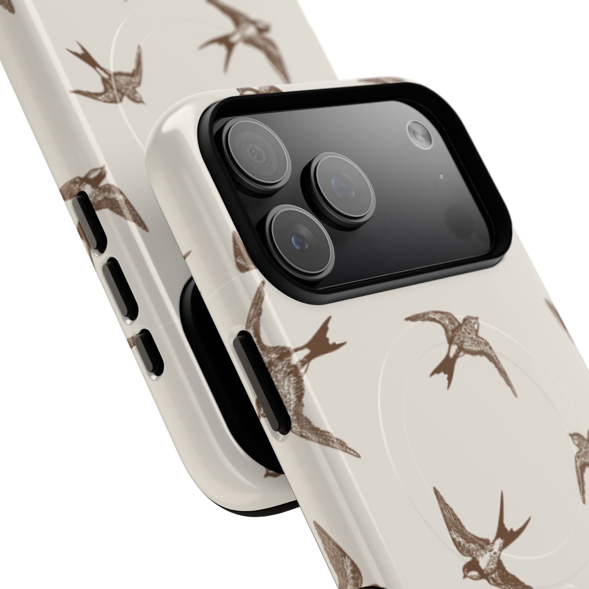 Swallow Pattern Tough Magnetic Phone Case — Protective MagSafe-Compatible Bird Design