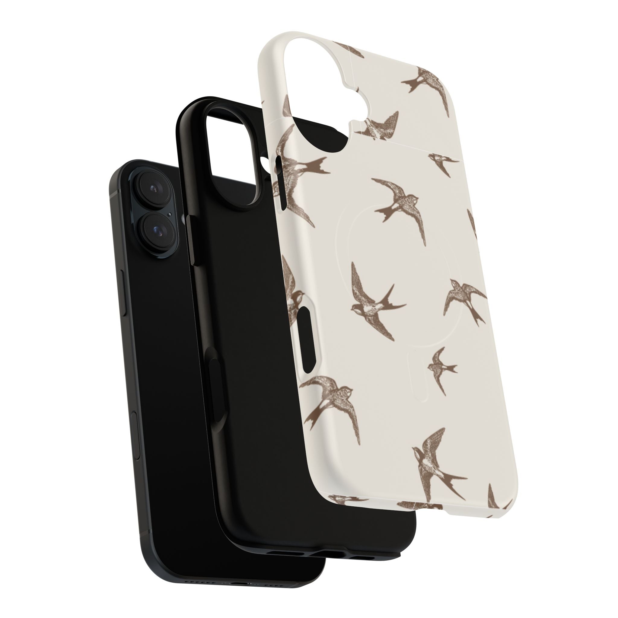 Swallow Pattern Tough Magnetic Phone Case — Protective MagSafe-Compatible Bird Design