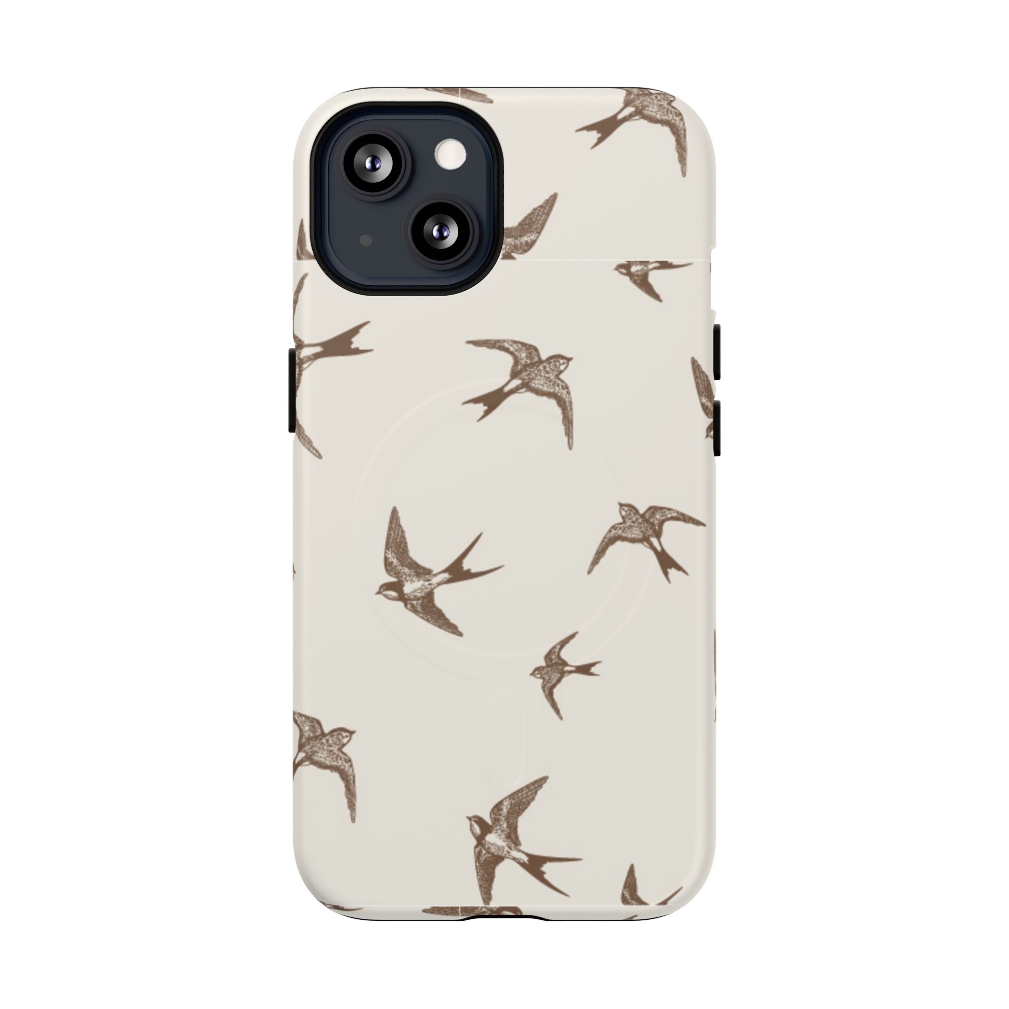 Swallow Pattern Tough Magnetic Phone Case — Protective MagSafe-Compatible Bird Design