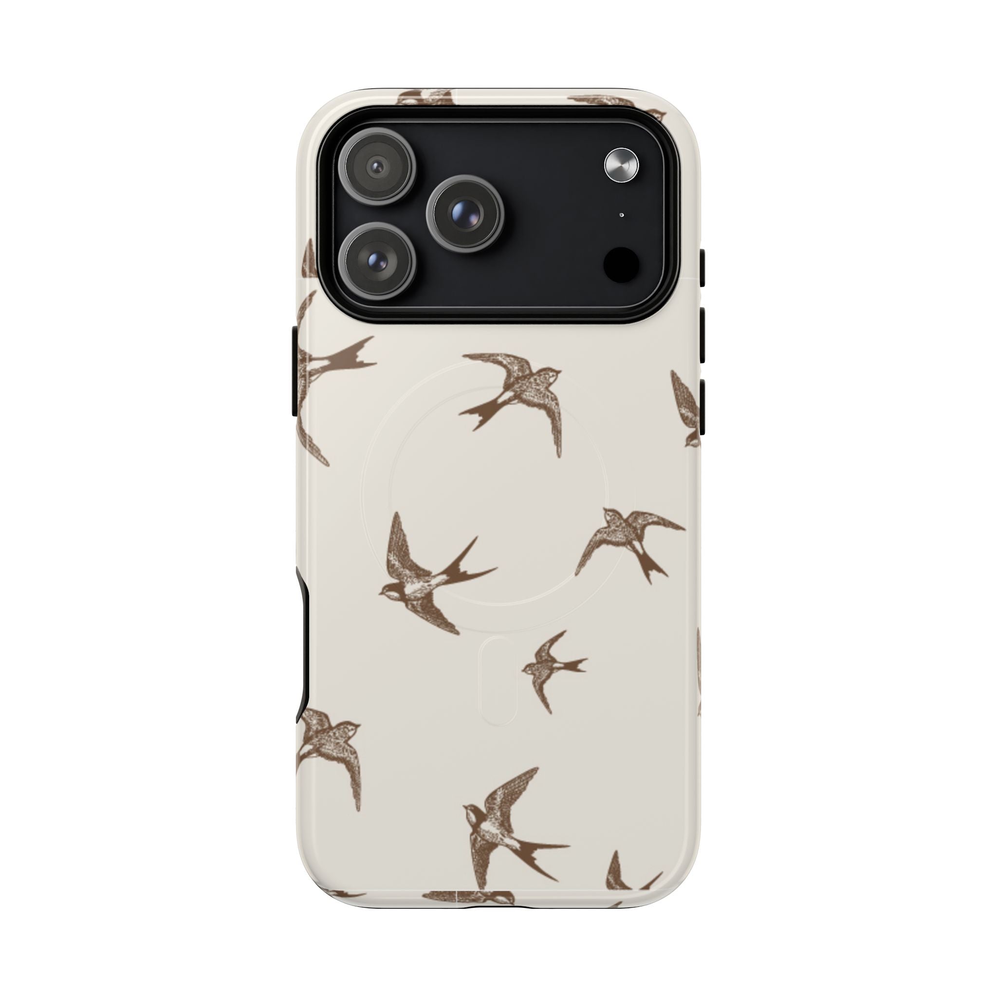 Swallow Pattern Tough Magnetic Phone Case — Protective MagSafe-Compatible Bird Design