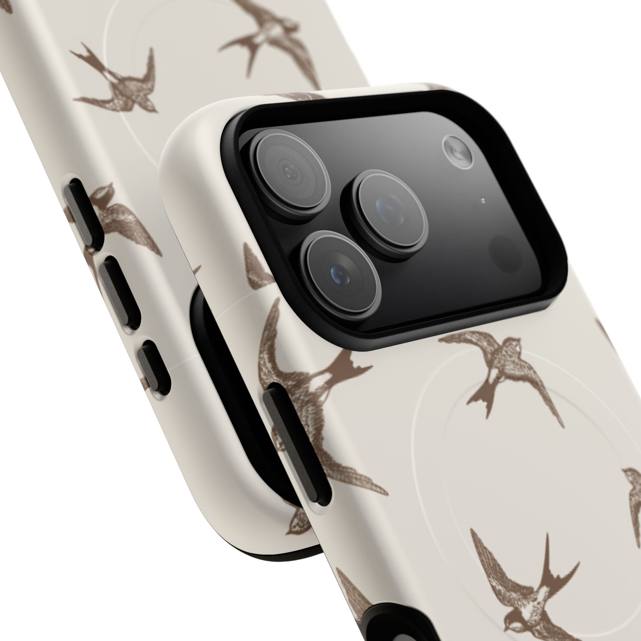 Swallow Pattern Tough Magnetic Phone Case — Protective MagSafe-Compatible Bird Design