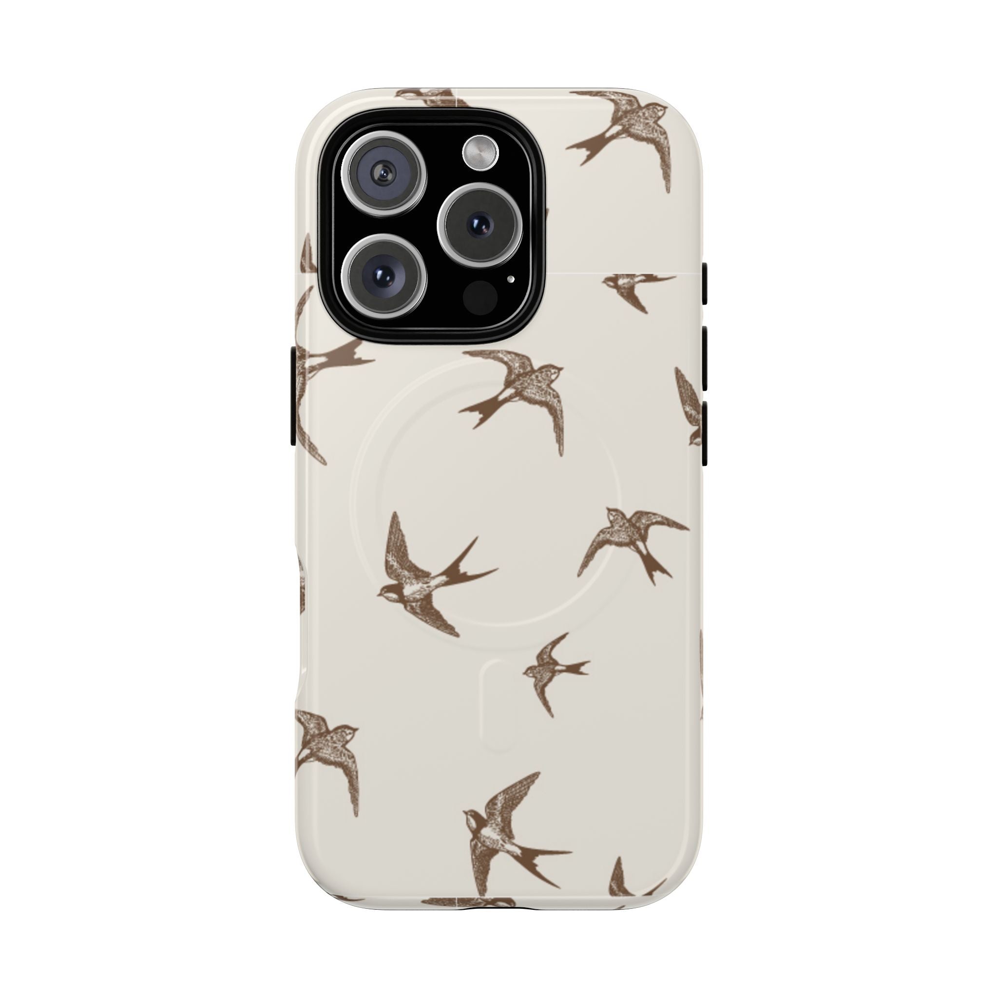 Swallow Pattern Tough Magnetic Phone Case — Protective MagSafe-Compatible Bird Design