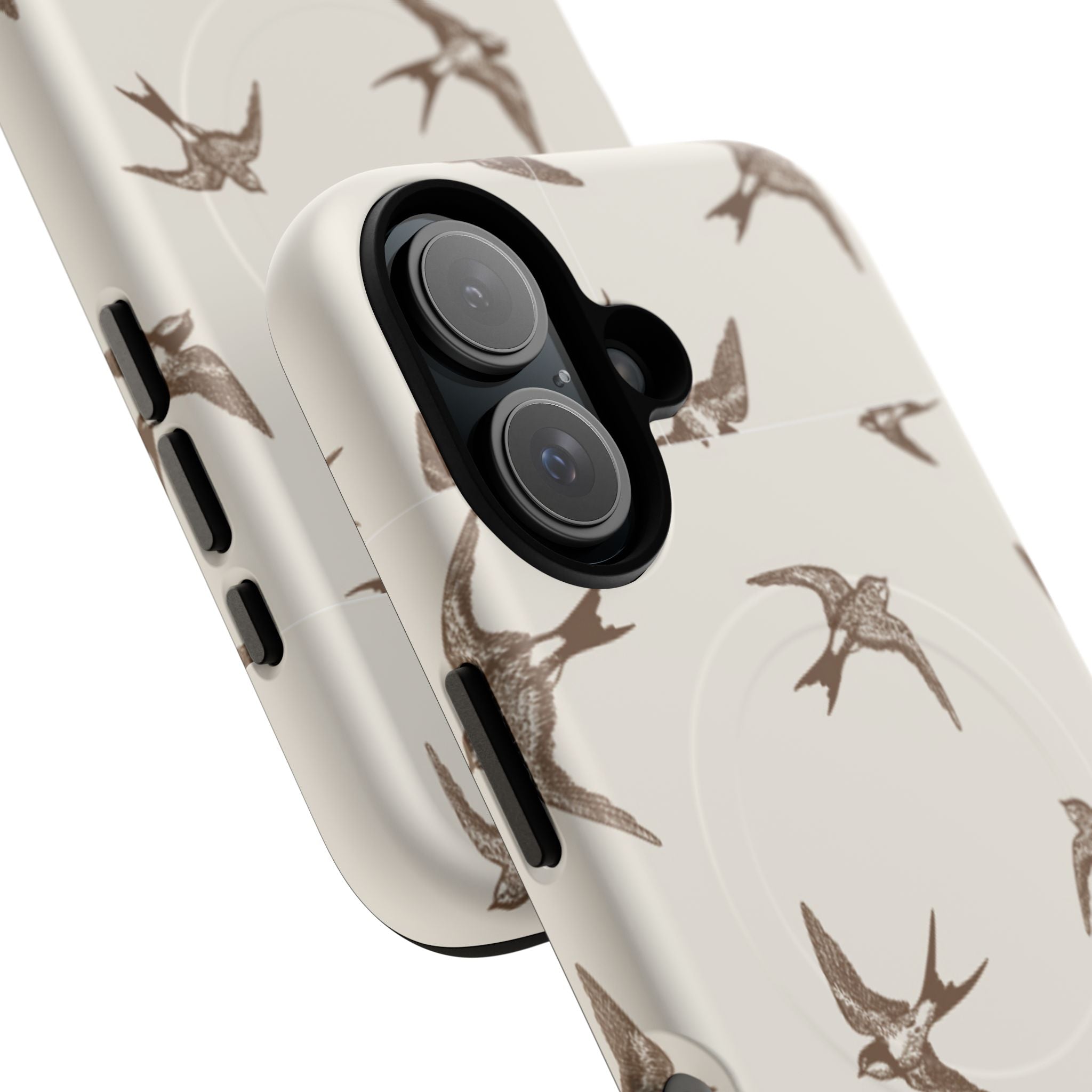 Swallow Pattern Tough Magnetic Phone Case — Protective MagSafe-Compatible Bird Design