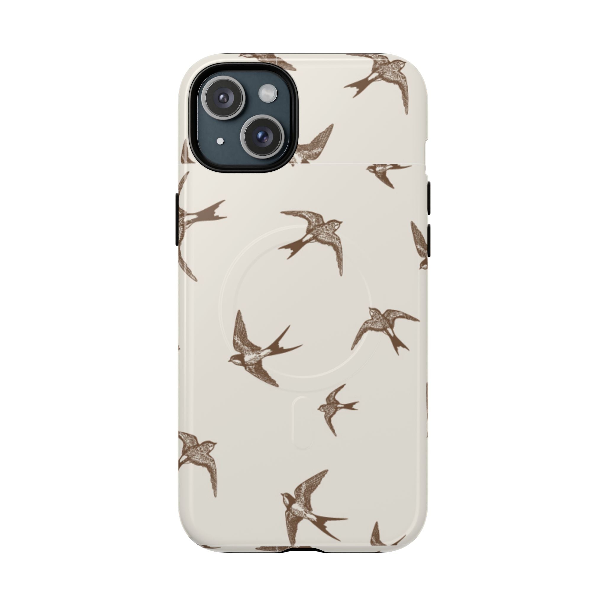 Swallow Pattern Tough Magnetic Phone Case — Protective MagSafe-Compatible Bird Design