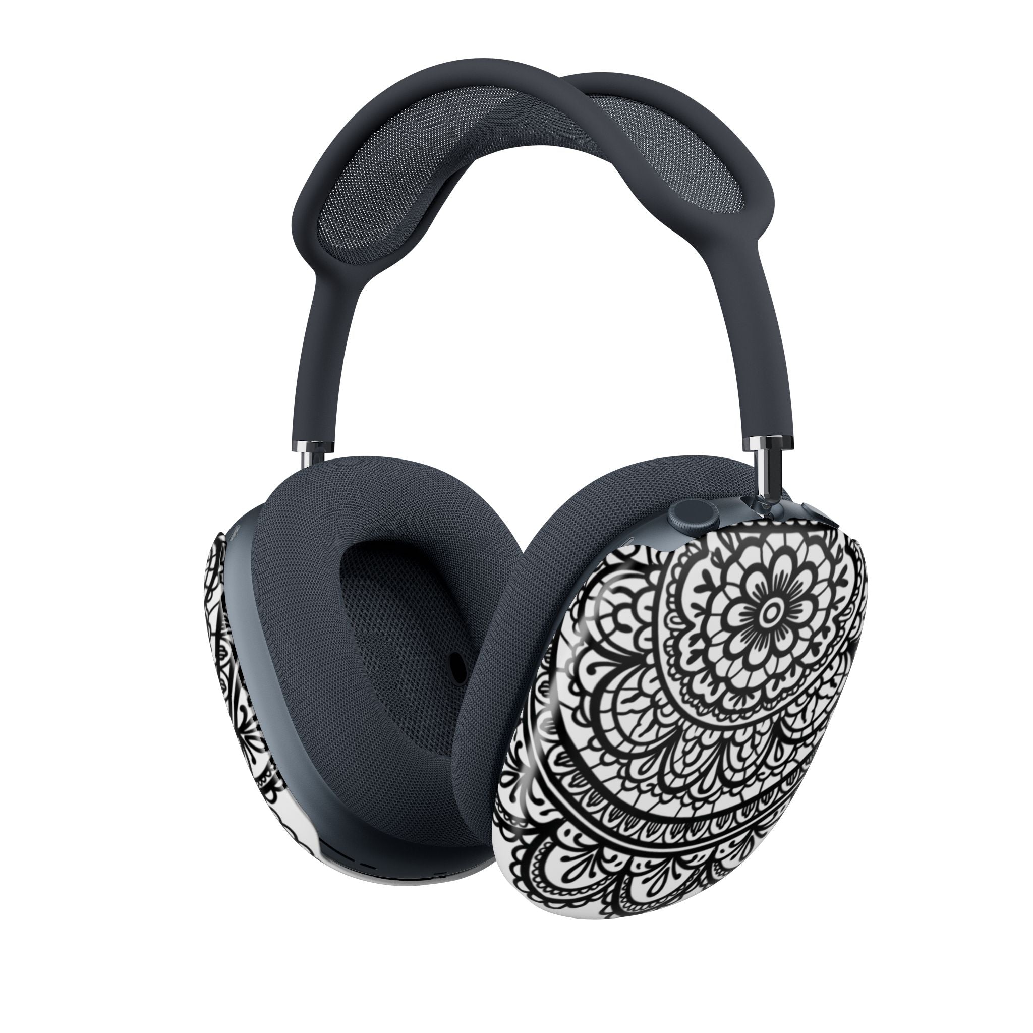 Mandala Floral AirPod Max Cases – Black & White Decorative Ear Pad Covers