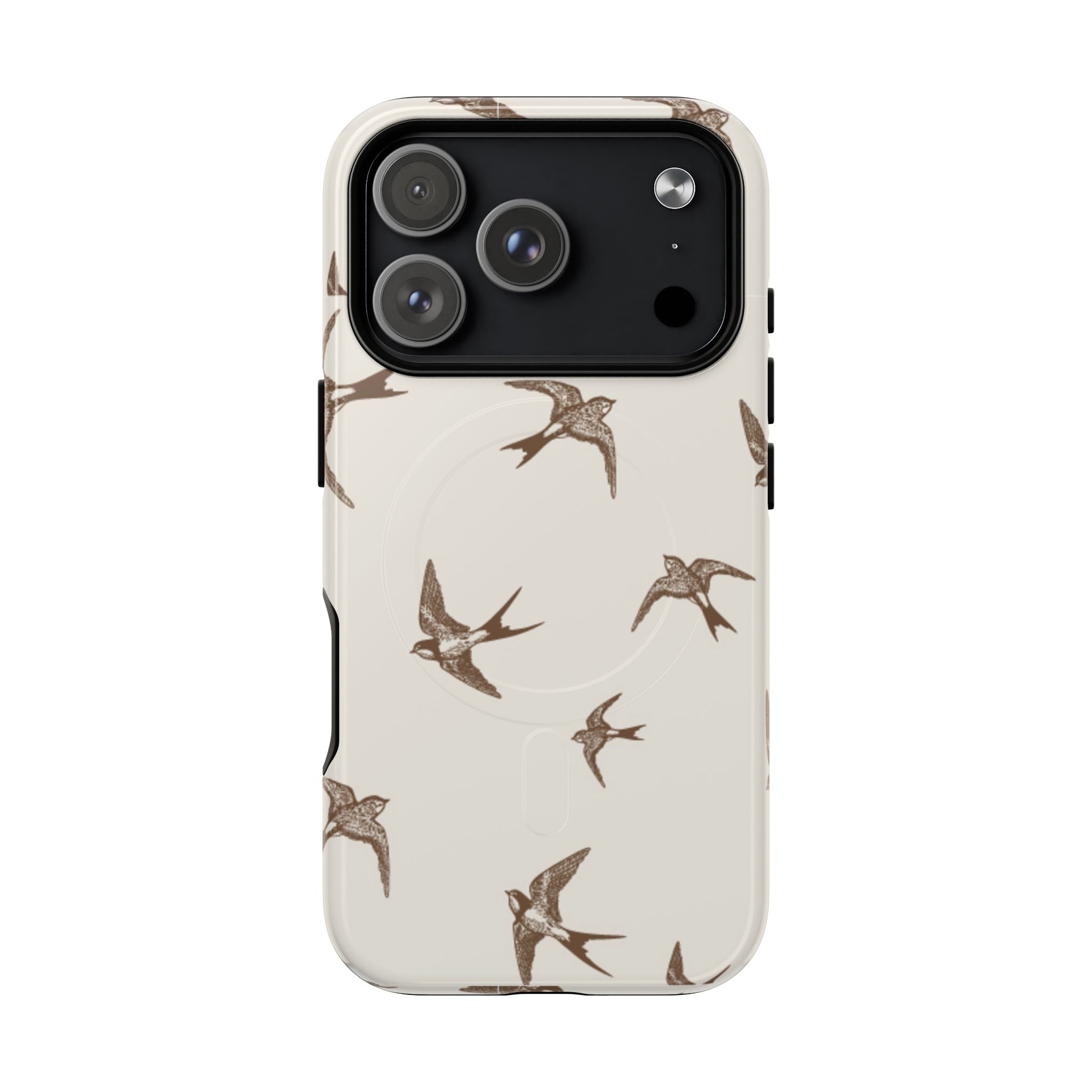 Swallow Pattern Tough Magnetic Phone Case — Protective MagSafe-Compatible Bird Design