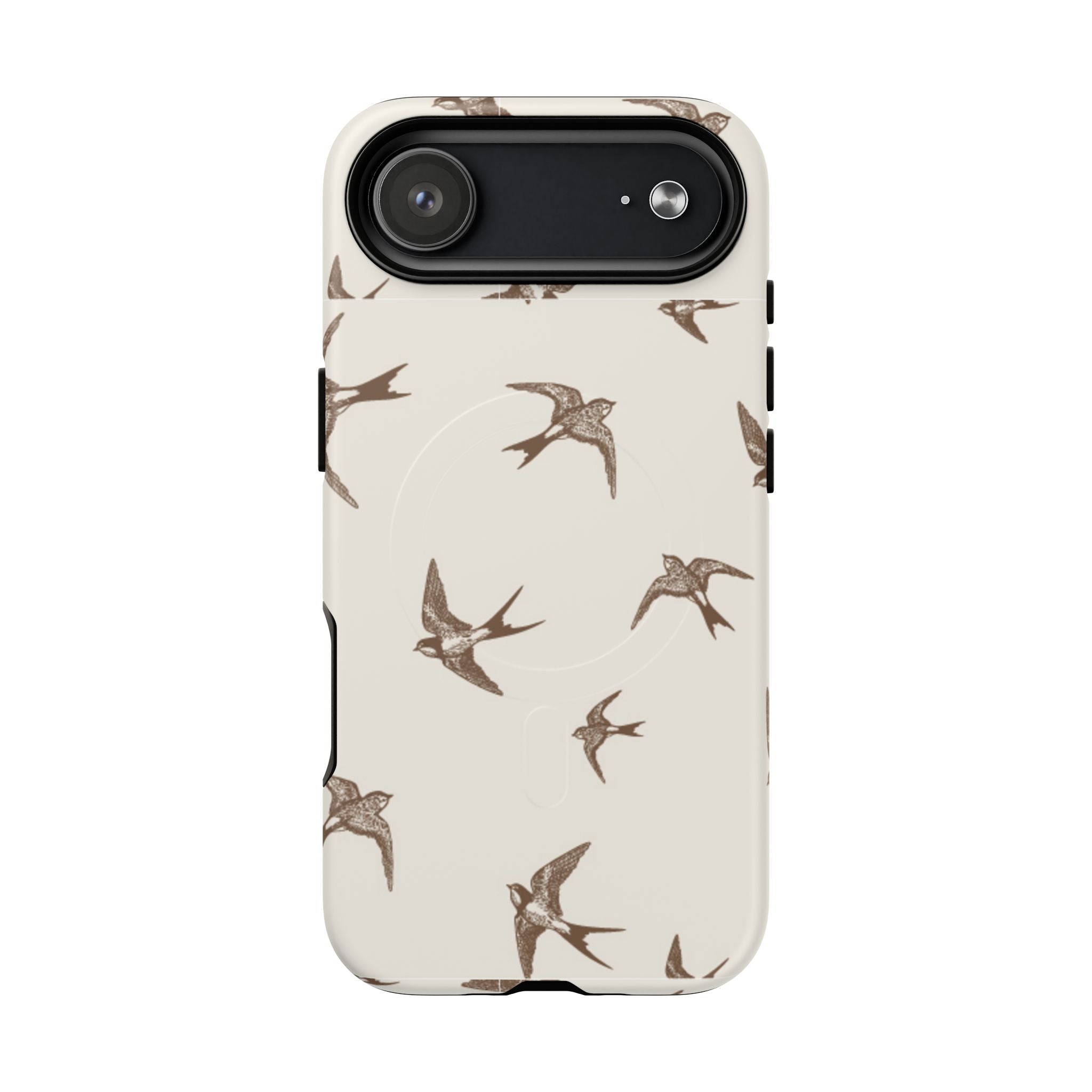 Swallow Pattern Tough Magnetic Phone Case — Protective MagSafe-Compatible Bird Design