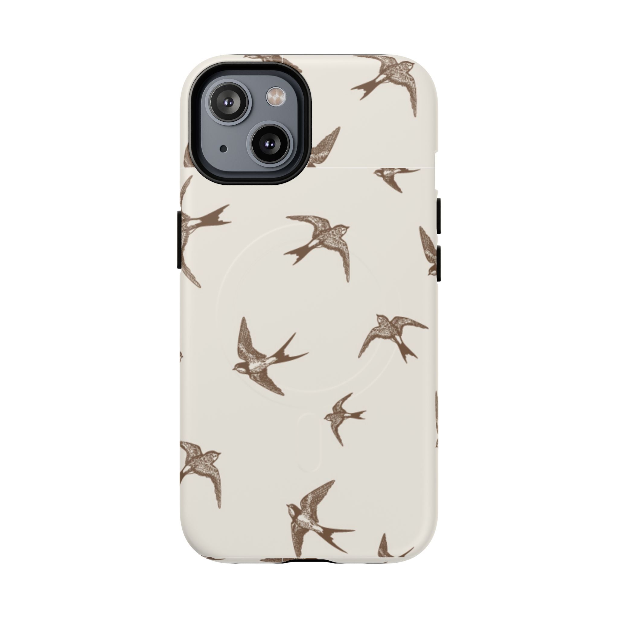 Swallow Pattern Tough Magnetic Phone Case — Protective MagSafe-Compatible Bird Design