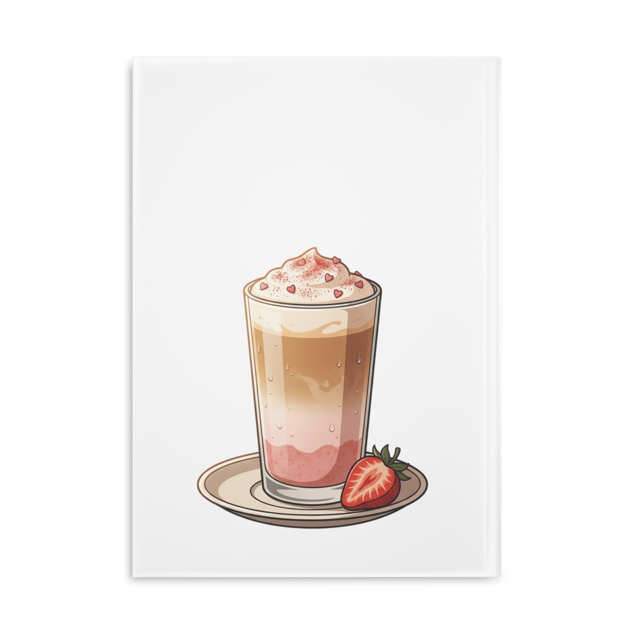 Strawberry Latte Hardcover Notebook — Puffy Cover Journal