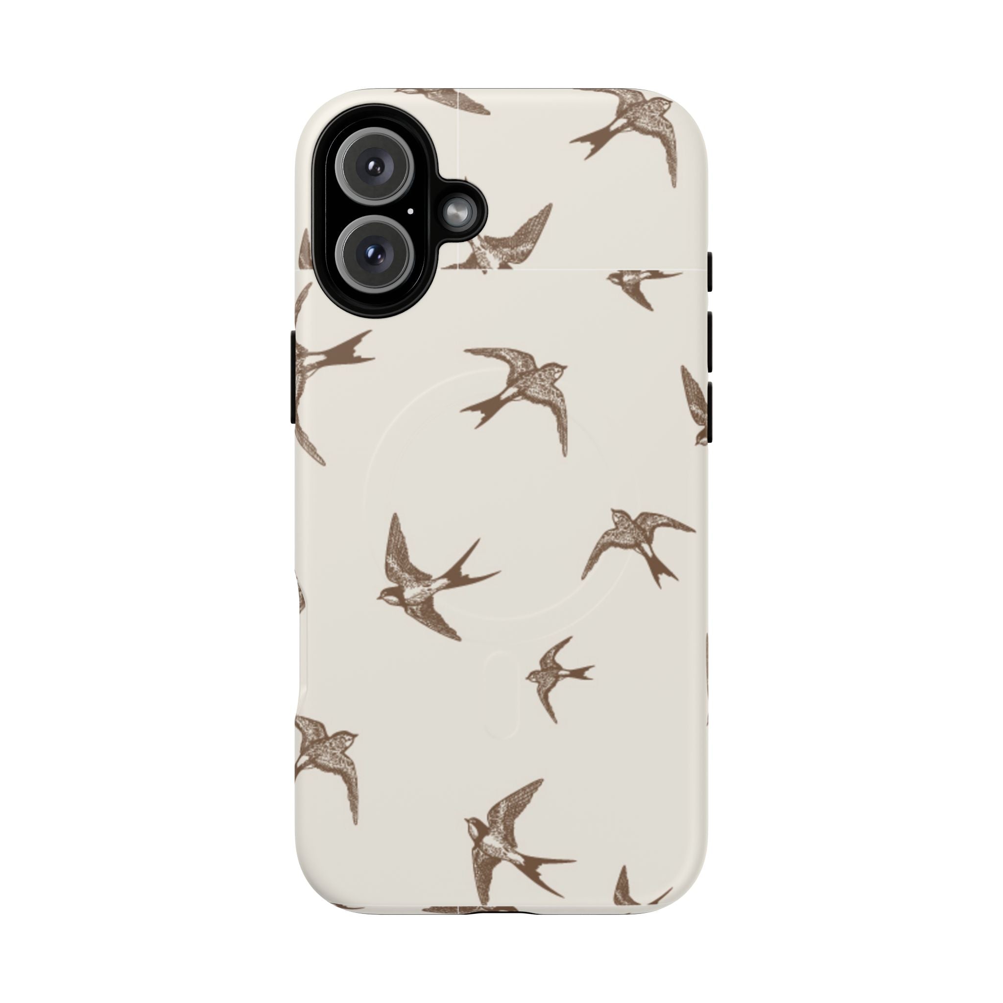 Swallow Pattern Tough Magnetic Phone Case — Protective MagSafe-Compatible Bird Design