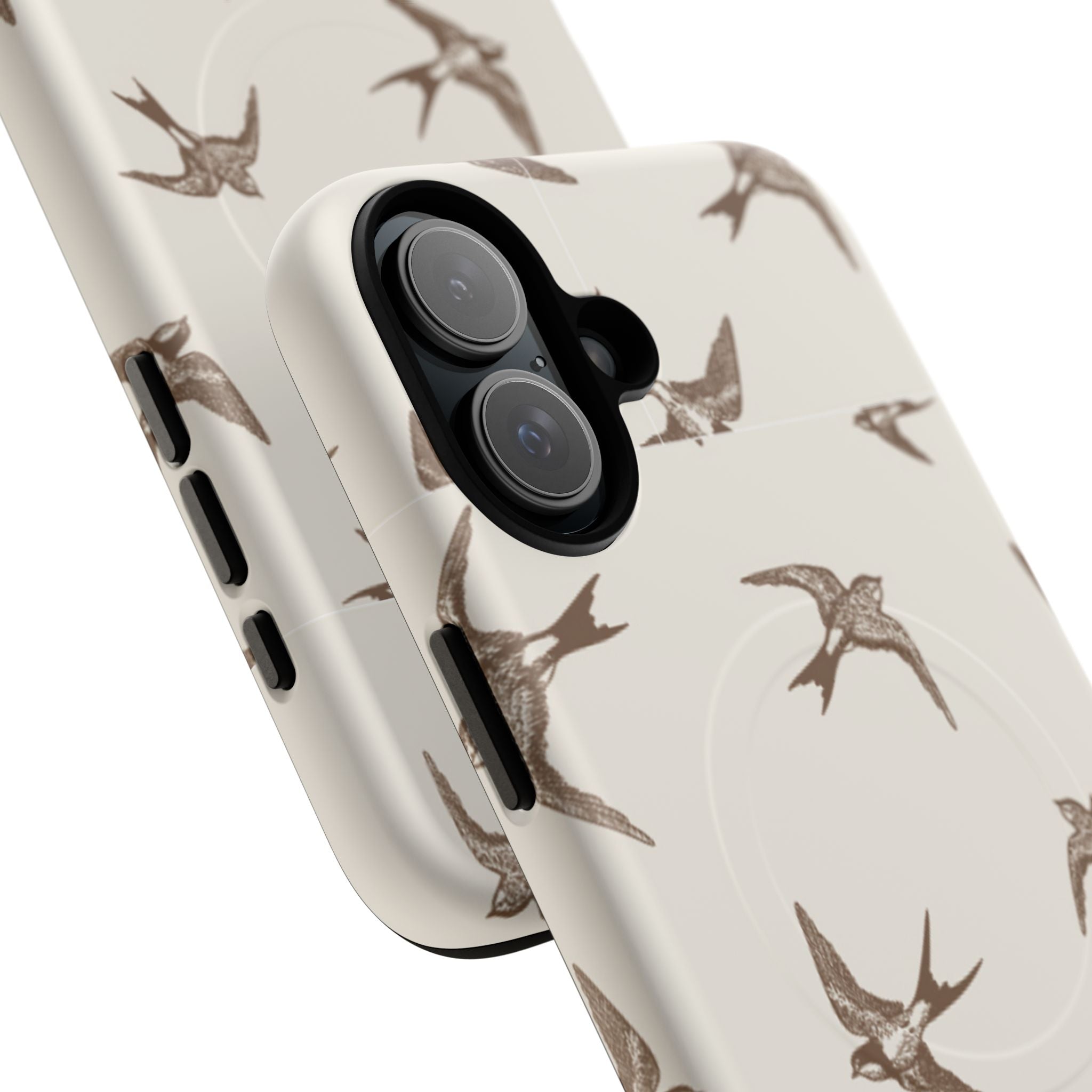 Swallow Pattern Tough Magnetic Phone Case — Protective MagSafe-Compatible Bird Design