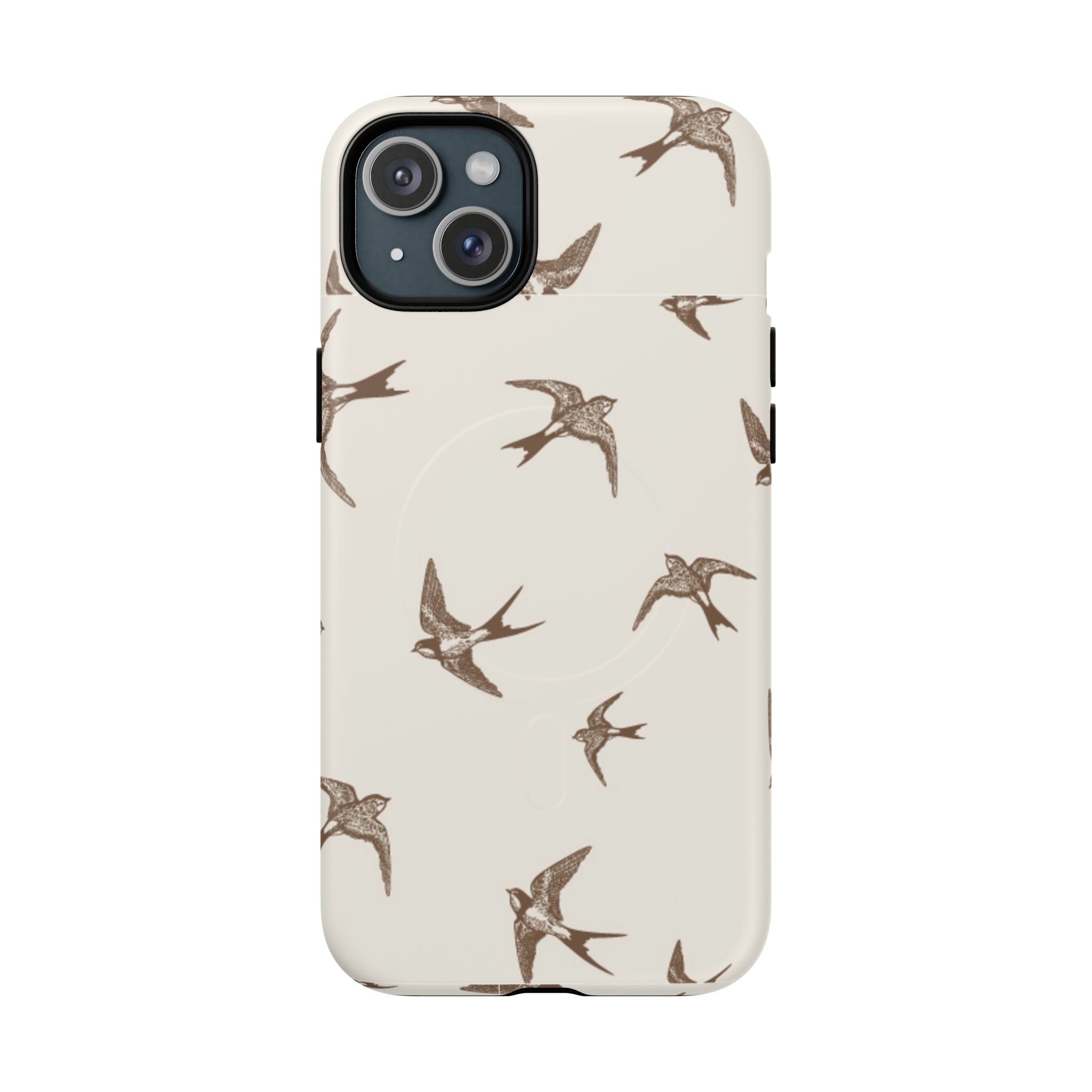 Swallow Pattern Tough Magnetic Phone Case — Protective MagSafe-Compatible Bird Design